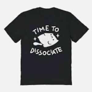Threadless Black Long Sleeve Tee - Time to Dissociate (SIZE M and XL)